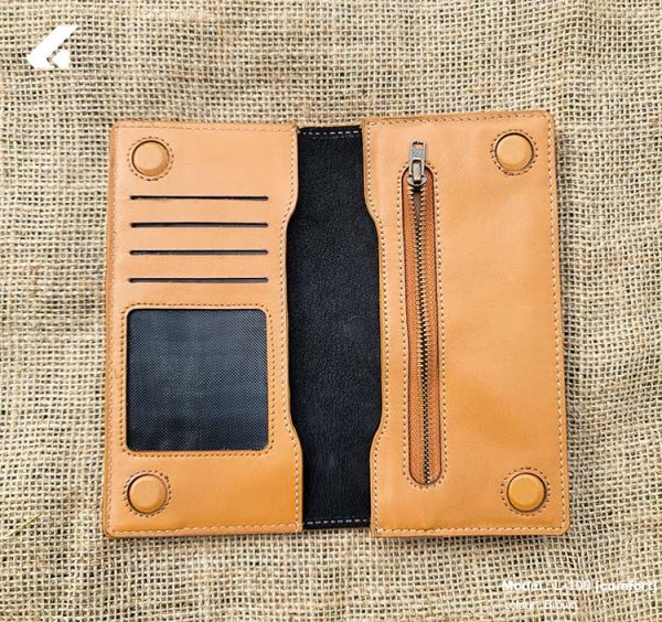 Leather long wallet
